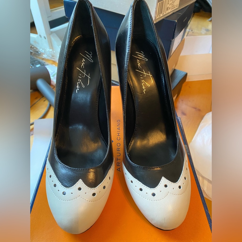 Marc Fisher Black and White Heels